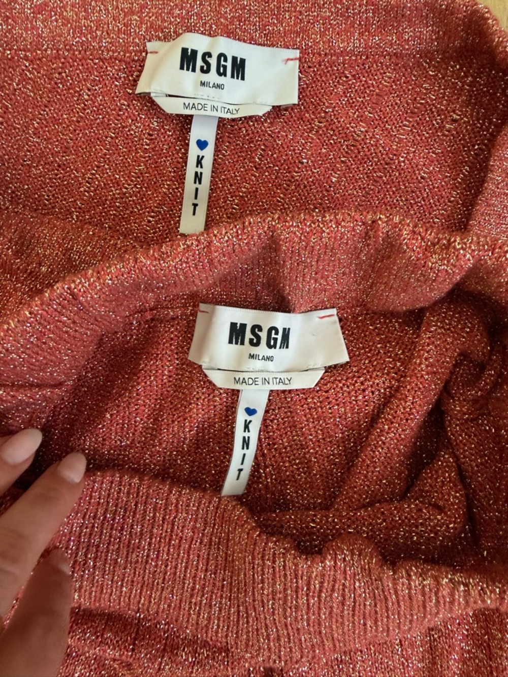 MSGM Sparkle Knit Top in Rose Gold SET - Picture 5 of 7